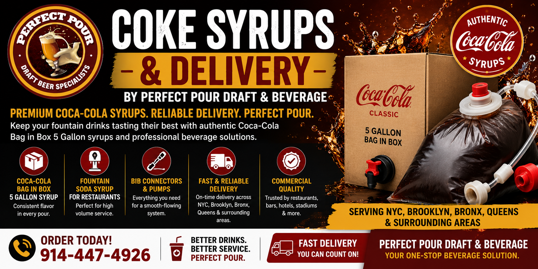 Coca Cola Bag in Box Syrup Supplier & Fountain Soda Service